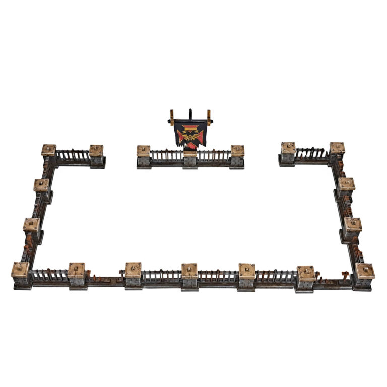 40K Park Fences – a set of low, modular fences depicting park ruins for Warhammer 40K urban scenery