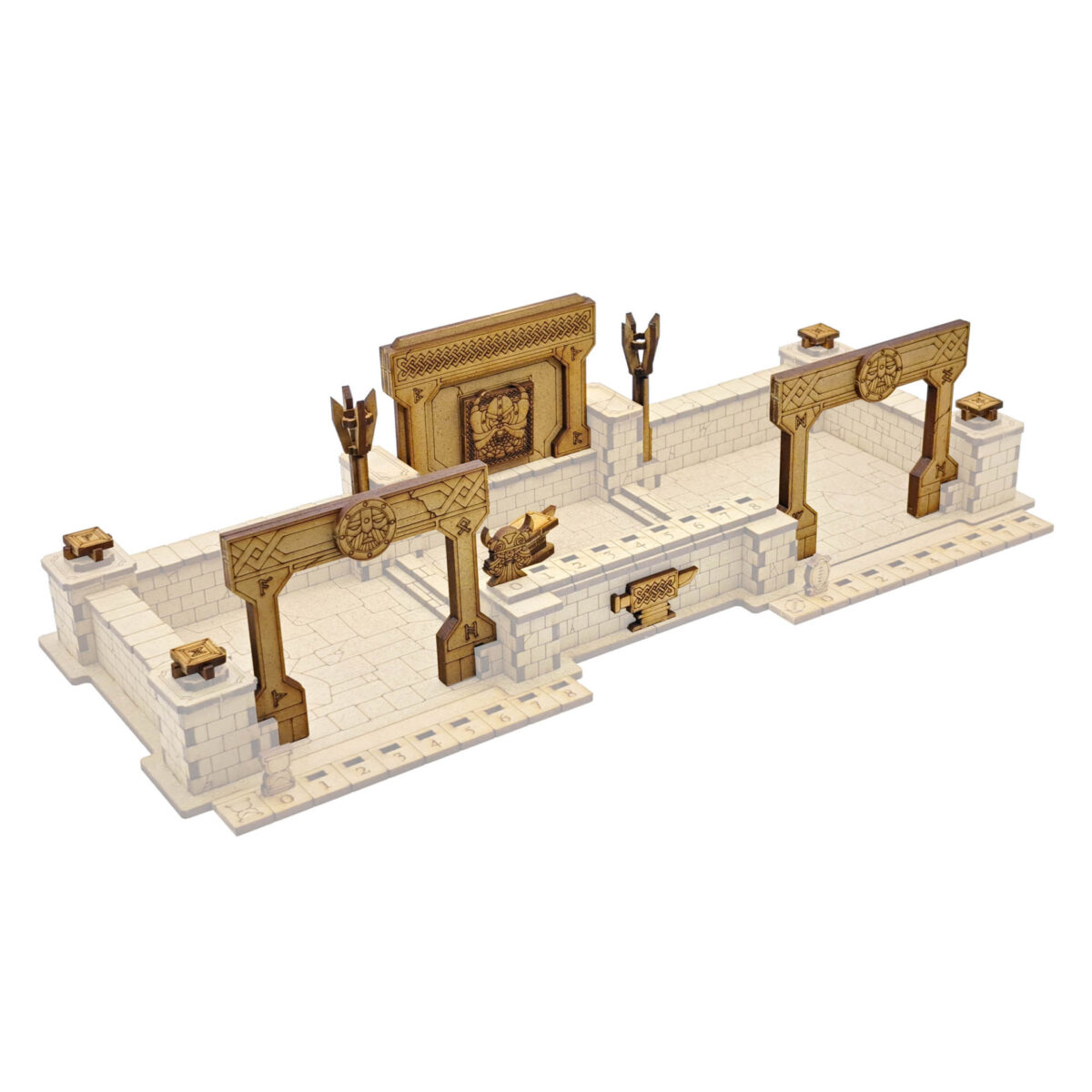 Accessoires Nains pour fosse évolutive Blood Bowl MDF avec éléments modulaires pour personnaliser un dugout de jeu de figurines Blood Bowl.