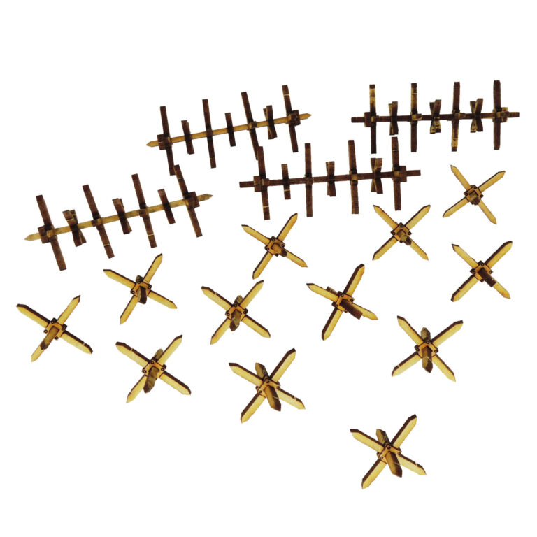 40K Anti-Tank Obstacles – a set of defensive barriers and barbed wire for Warhammer 40K battlefield scenery