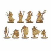 Figurines aventuriers 2D MDF médiéval fantastique représentant guerriers, sorciers et personnages joueurs pour jeux de rôle fantasy