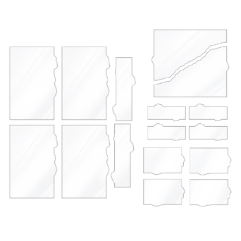 40K transparent terrain area set – clear Plexiglass templates for marking out scenery areas on a Warhammer 40,000 table