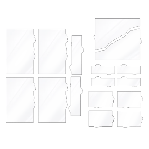 40K transparent terrain area set – clear Plexiglass templates for marking out scenery areas on a Warhammer 40,000 table