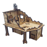Centre de communications détruit 40K – bâtiment utilitaire en ruines avec étage pour décor Warhammer 40,000 compatible V11