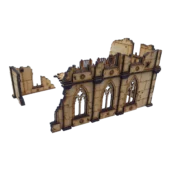 Archives impériales 40K – bâtiment gothique en ruines avec étage et annexe en L pour décor Warhammer 40,000 cité-ruche