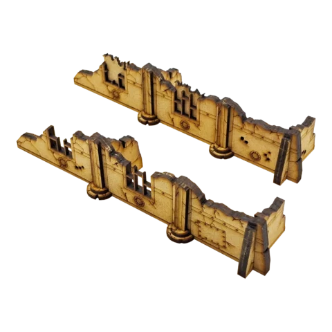 Murs en ruines 40K – deux longs murs gothiques en ruines compatibles avec les configurations de terrain V11 Warhammer 40,000