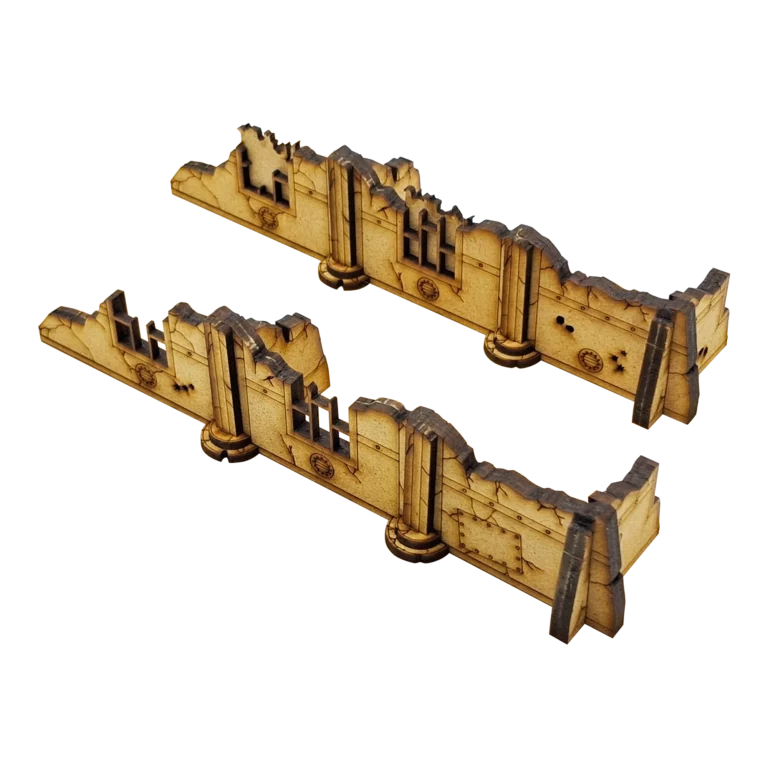 Murs en ruines 40K – deux longs murs gothiques en ruines compatibles avec les configurations de terrain V11 Warhammer 40,000