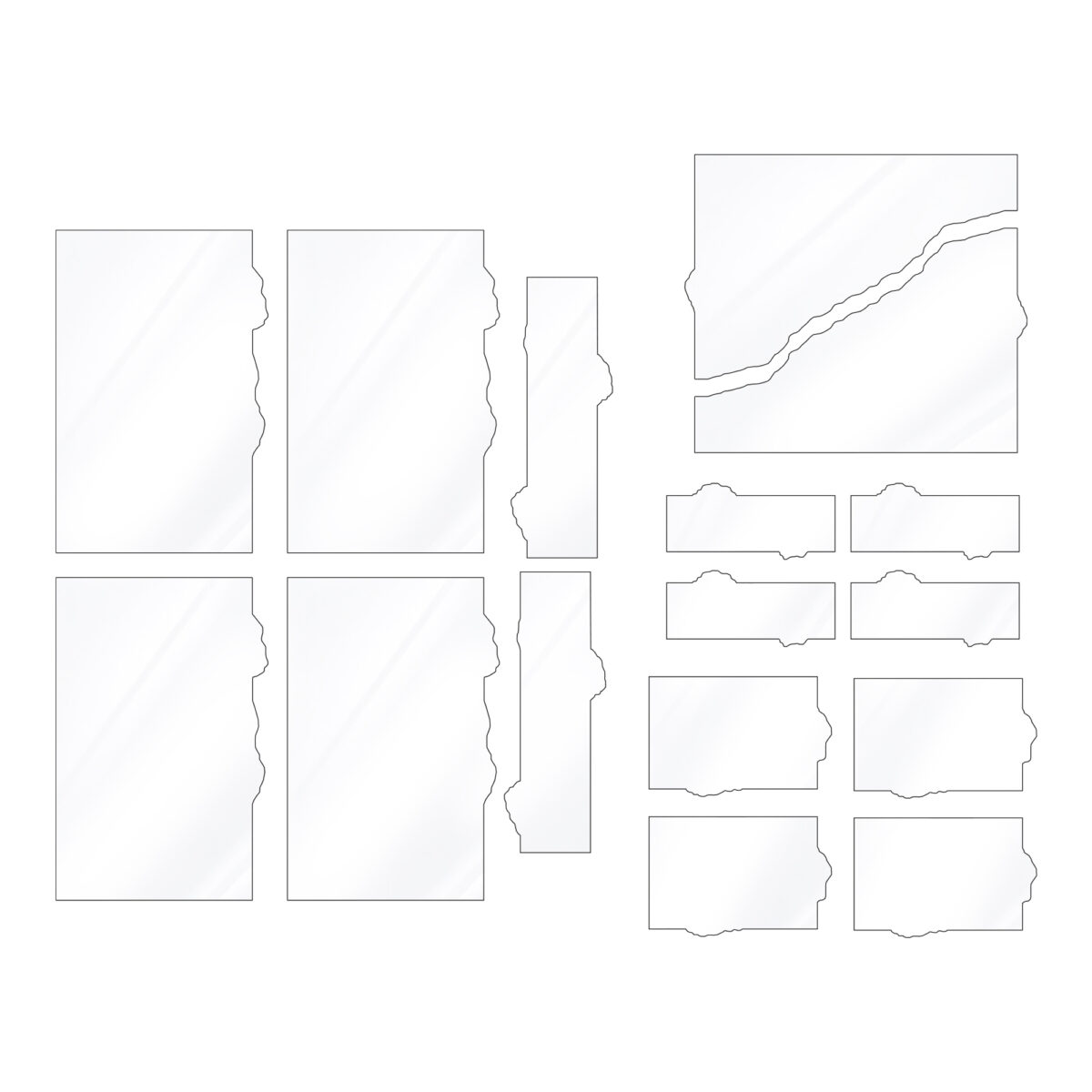 Zones de terrain transparentes - décor 40K Plexiglas Zones de terrain transparentes 40K – gabarits en Plexiglas transparent pour délimiter les zones de décors sur une table Warhammer 40,000